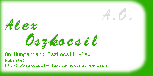 alex oszkocsil business card
